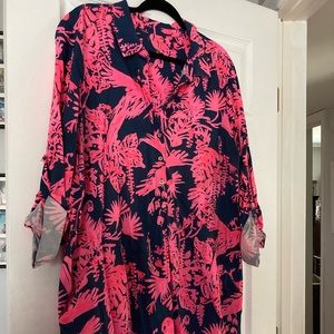 Lilly Pulitzer Pink and Blue Long Sleeve Dress